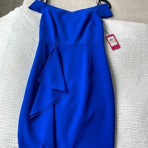 Vince Camuto size 2 bright blue off shoulder dress